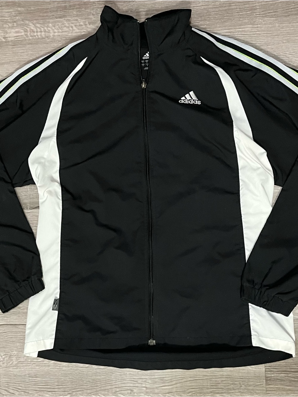 adidas Black Athletic Zip Jacket with White Logo